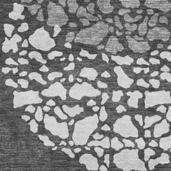 9' X 12' Charcoal And Ivory Abstract Washable Area Rug With UV Protection