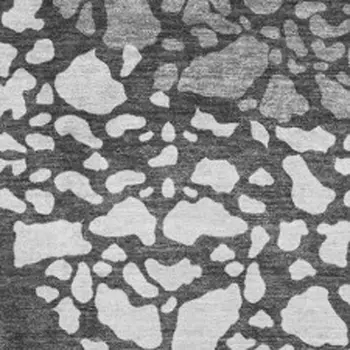 10' X 14' Charcoal And Ivory Abstract Washable Area Rug With UV Protection