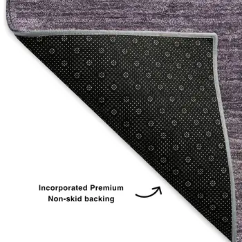 5' X 8' Eggplant And Ivory Abstract Washable Area Rug With UV Protection