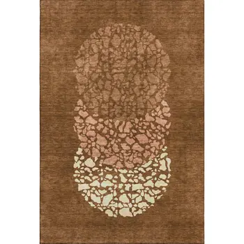 10' X 14' Chili Red And Ivory Abstract Washable Area Rug With UV Protection