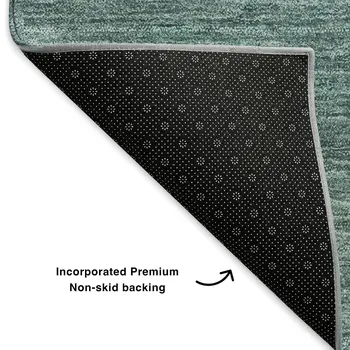 8' X 10' Teal And Ivory Abstract Washable Area Rug With UV Protection