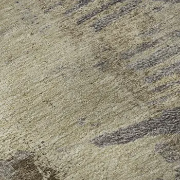 5' X 8' Brown Beige And Gray Abstract Washable Area Rug With UV Protection