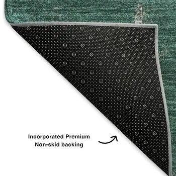 10' X 14' Teal Ivory And Gray Abstract Washable Area Rug With UV Protection