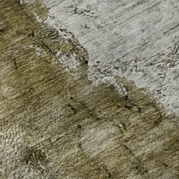 9' X 12' Brown Ivory And Gray Abstract Washable Area Rug With UV Protection