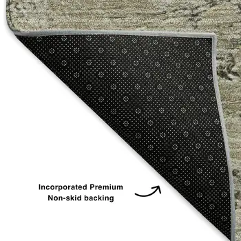 10' X 14' Brown Ivory And Gray Abstract Washable Area Rug With UV Protection