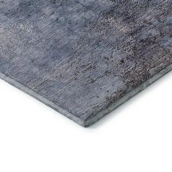 9' X 12' Blue Ivory And Gray Abstract Washable Area Rug With UV Protection