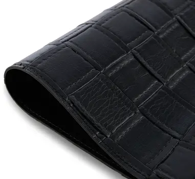 18" Set of Four Black Faux Leather Placemats