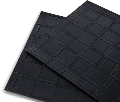 18" Set of Four Black Faux Leather Placemats
