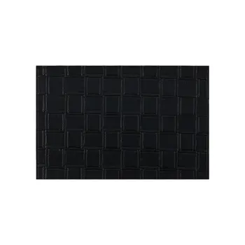 18" Set of Four Black Basketweave Faux Leather Placemats