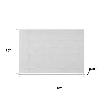 18" Set of Four White Faux Leather Placemats