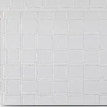 18" Set of Four White Faux Leather Placemats