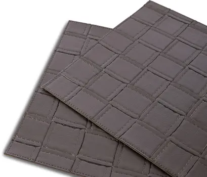 18" Set of Four Espresso Faux Leather Placemats
