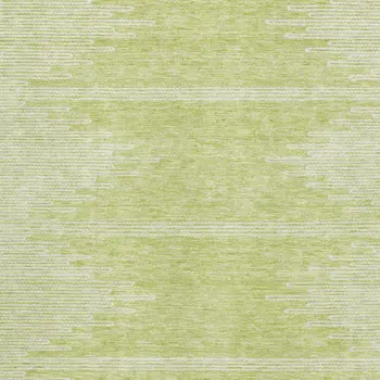 10' X 14' Artichoke Green And Ivory Abstract Washable Area Rug With UV Protection
