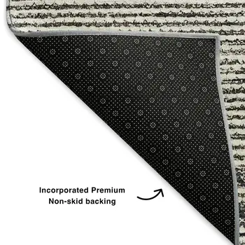 8' X 10' Charcoal And Ivory Abstract Washable Area Rug With UV Protection