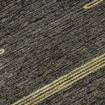 10' X 14' Graphite And Gold Abstract Washable Area Rug With UV Protection