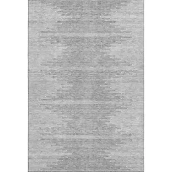 3' X 5' Gray And Ivory Abstract Washable Area Rug With UV Protection