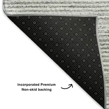 9' X 12' Gray And Ivory Abstract Washable Area Rug With UV Protection