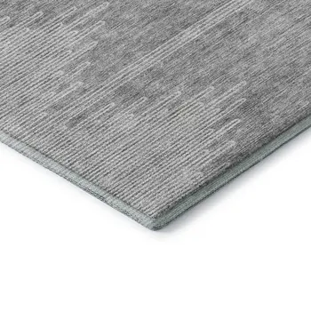 9' X 12' Gray And Ivory Abstract Washable Area Rug With UV Protection