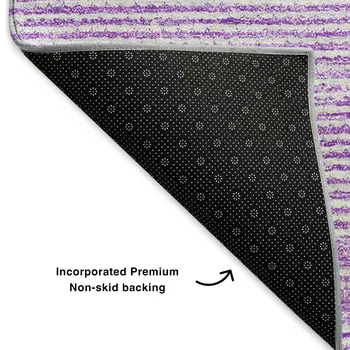 5' X 8' Lavender And Ivory Abstract Washable Area Rug With UV Protection