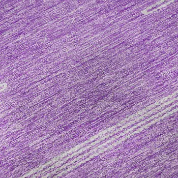 8' Lavender And Ivory Abstract Washable Round Rug With UV Protection