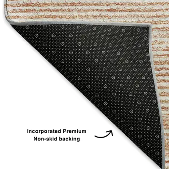 10' X 14' Salmon And Ivory Abstract Washable Area Rug With UV Protection