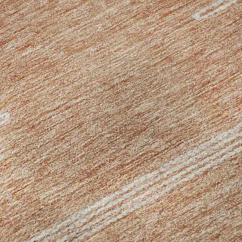 10' X 14' Salmon And Ivory Abstract Washable Area Rug With UV Protection