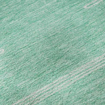 3' X 5' Teal And Ivory Abstract Washable Area Rug With UV Protection