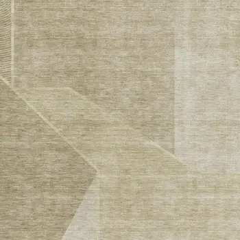 5' X 8' Beige And Ivory Geometric Washable Area Rug With UV Protection