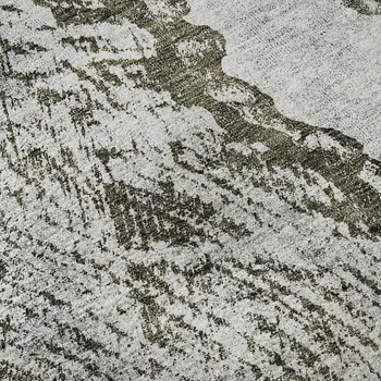 9' X 12' Gray And Ivory Woodland Lodge Washable Area Rug With UV Protection