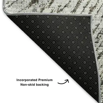 10' X 14' Gray And Ivory Woodland Lodge Washable Area Rug With UV Protection