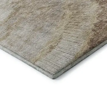 8' X 10' Brown Ivory And Gray Woodland Lodge Washable Area Rug With UV Protection