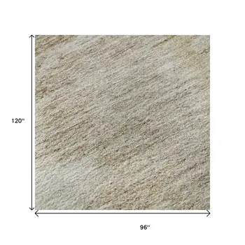 8' X 10' Brown Ivory And Gray Woodland Lodge Washable Area Rug With UV Protection