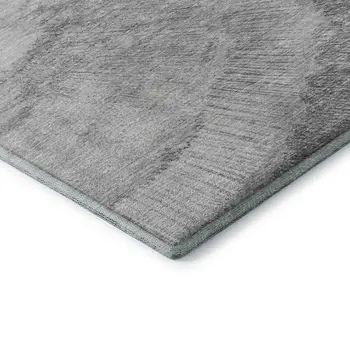5' X 8' Gray And Ivory Woodland Lodge Washable Area Rug With UV Protection