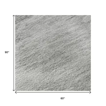 5' X 8' Gray And Ivory Woodland Lodge Washable Area Rug With UV Protection