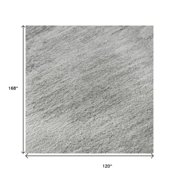 10' X 14' Gray And Ivory Woodland Lodge Washable Area Rug With UV Protection