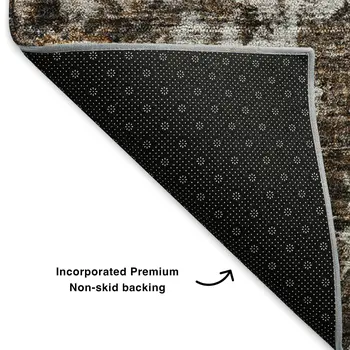 8' X 10' Chocolate And Ivory Oriental Washable Area Rug With UV Protection