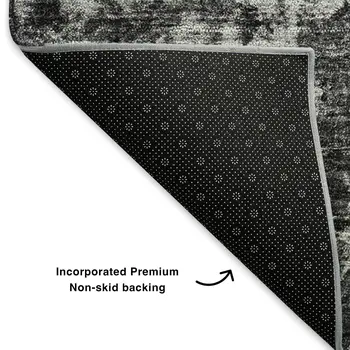 3' X 5' Gray And Ivory Oriental Washable Area Rug With UV Protection