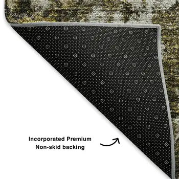 8' X 10' Coffee Ivory And Gold Oriental Washable Area Rug With UV Protection