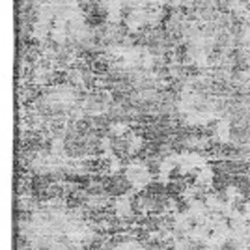 3' X 5' Silver And Gray Oriental Washable Area Rug With UV Protection