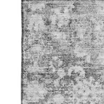 9' X 12' Silver And Gray Oriental Washable Area Rug With UV Protection
