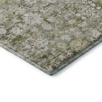 8' X 10' Taupe Ivory And Gold Oriental Washable Area Rug With UV Protection