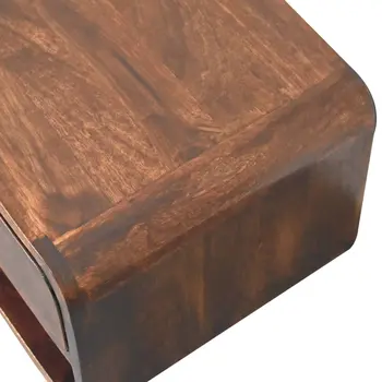 10" Brown Solid Wood One Drawer Nightstand