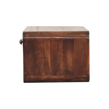 10" Brown Solid Wood One Drawer Nightstand