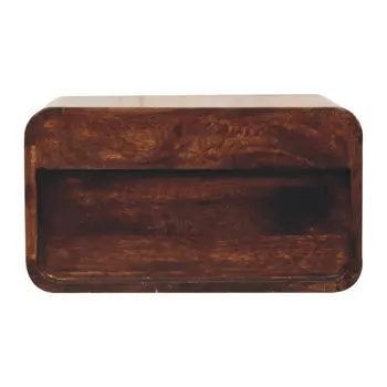 10" Brown Solid Wood One Drawer Nightstand