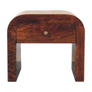 16" Brown Solid Wood One Drawer Nightstand