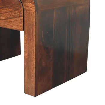 16" Brown Solid Wood One Drawer Nightstand