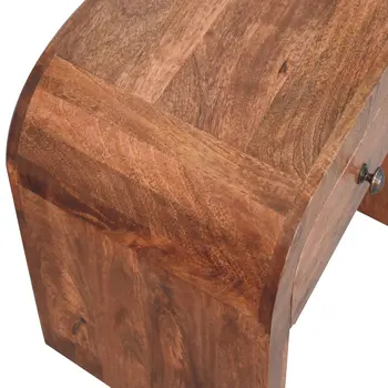 16" Brown Solid Wood One Drawer Nightstand