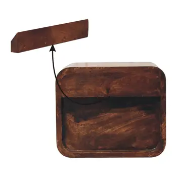 10" Brown Solid Wood Square Two Drawer Nightstand
