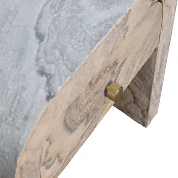 16" Beige And Gray Faux Marble One Drawer Nightstand