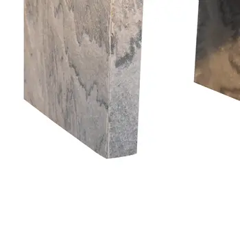16" Beige And Gray Faux Marble One Drawer Nightstand